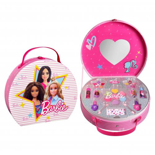 Barbie Round Makeup Case Lėlės Barbės grožio rinkinys 1 vnt.