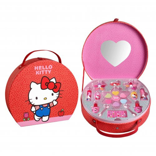 Hello Kitty Round Makeup Case Katytės Kitės grožio rinkinys 1 vnt.