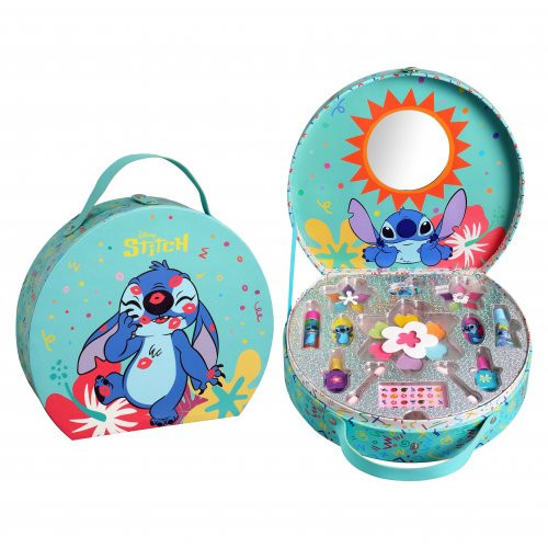 Disney Stitch Round Makeup Case Stičo grožio rinkinys 1 vnt.