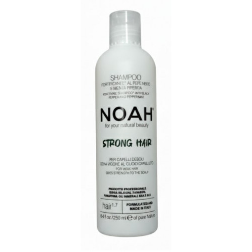 Noah Shampoo With Black Pepper And Peppermint Plaukus stiprinantis šampūnas silpniems, slenkantiems plaukams 250ml