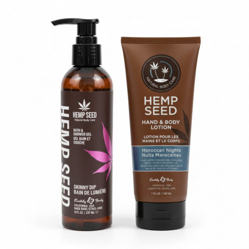 Hemp Seed Hand & Body Lotion and Bath & Shower Gel Set Kūno priežiūros rinkinys
