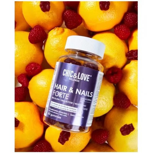 Chic & Love Hair & Nails Forte Maisto papildas nagams ir plaukams 60 guminukų