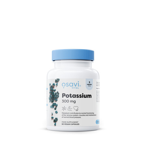 Osavi Potassium 300 mg Maisto papildas Kalis 300 mg 90 kapsulių
