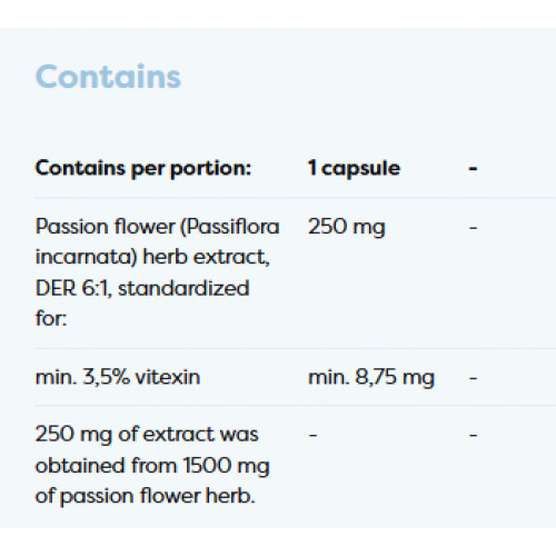 Osavi Passiflora Maisto papildas Pasiflora 250 mg 60 kapsulių