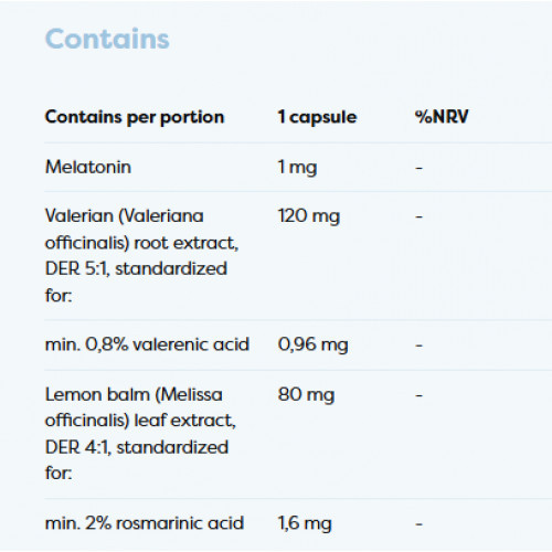 Osavi Melatonin with Valerian & Lemon Balm 1mg Melatoninas 1 mg su valerijoju ir melisa 120 kapsulių