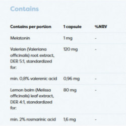 Osavi Melatonin with Valerian & Lemon Balm 1mg Melatoninas 1 mg su valerijoju ir melisa 120 kapsulių