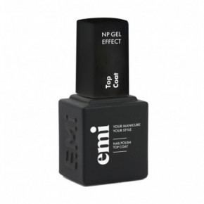 E.Mi Top Coat Nail Polish Gel Effect Viršutinis nagų lako sluoksnis 15ml