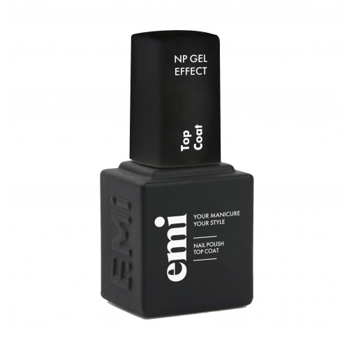 E.Mi Top Coat Nail Polish Gel Effect Viršutinis nagų lako sluoksnis 9ml