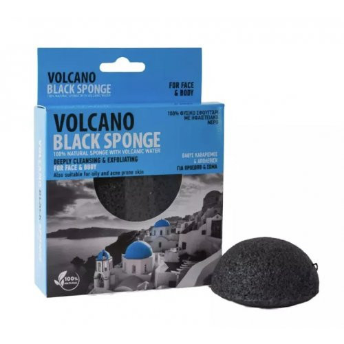 Santo Volcano Spa Black Sponge For Face & Body Veido ir kūno kempinė 1 vnt.