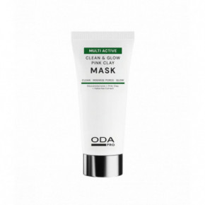 ODA Pro Clean & Glow Pink Clay Mask Valanti ir skaistinanti rožinio molio kaukė 50ml