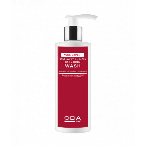 ODA Pro Acne Away AHA-BHA Daily Body Wash Kasdienis kūno prausiklis spuogų kontrolei 200ml