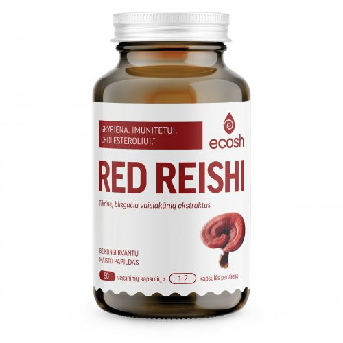 Ecosh Red Reishi Mushroom Extract Raudonojo Reishi grybo ekstraktas 90 kapsulių