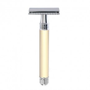 Edwin Jagger Long Chrome Lined DE Safety Razor Klassikaline raseerija Ivory