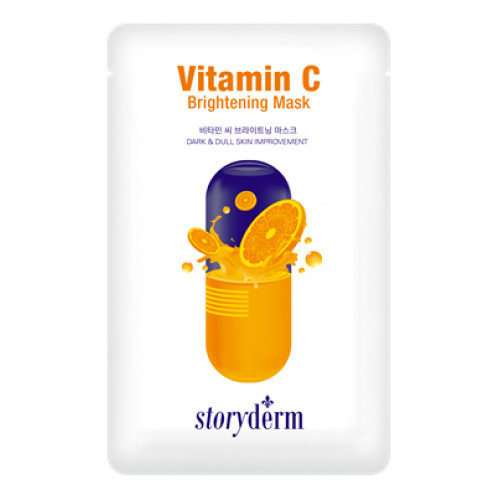 Storyderm Vitamin C Brightening Mask Lakštinė skaistinanti veido kaukė su vitaminu C 1 vnt.