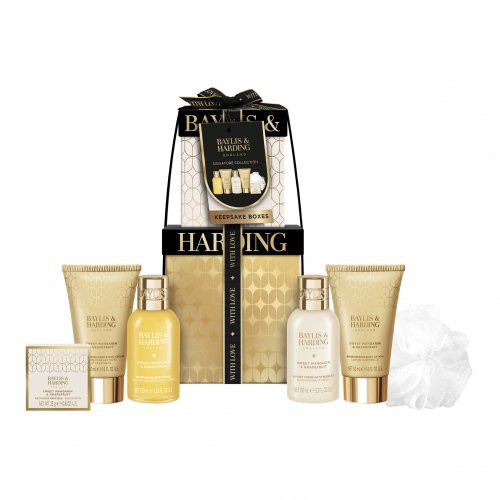Baylis & Harding Sweet Mandarin & Grapefruit Luxury Pamper Present Gift Box Set Šventiškai supakuotas kūno priežiūros priemonių rinkinys