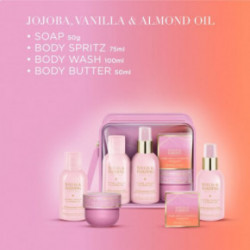 Baylis & Harding Jojoba, Vanilla & Almond Oil Luxury Travel Wash Bag Gift Set Dovanų rinkinys