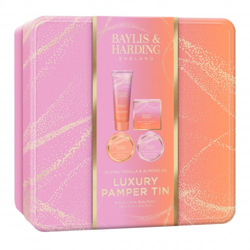 Baylis & Harding Jojoba, Vanilla & Almond Oil Luxury Pamper Tin Gift Set Dovanų komplektas