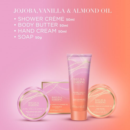 Baylis & Harding Jojoba, Vanilla & Almond Oil Luxury Pamper Tin Gift Set Dovanų komplektas
