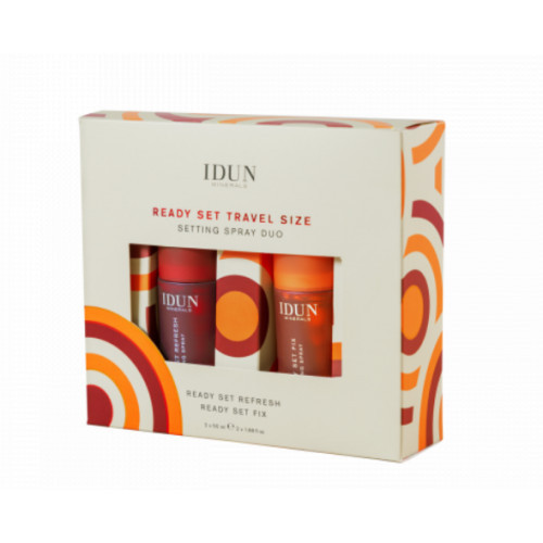 IDUN Minerals Face Mist Set Veido dulksnų rinkinys (READY SET REFRESH + READY SET FIX) Rinkinys