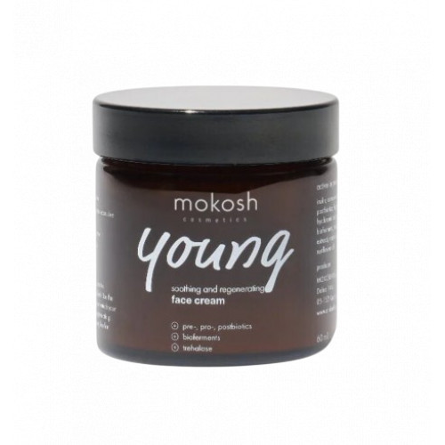 Mokosh Young Soothing And Regenerating Face Cream Raminamasis veido kremas 60ml