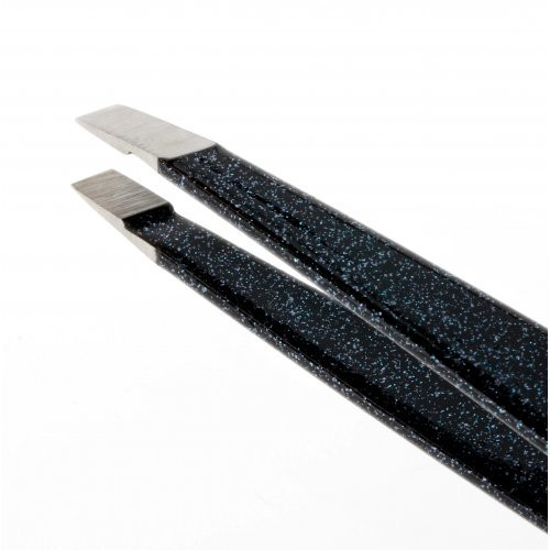Tweezerman Sparkling Black Classic Slant Tweezer Pincetas, blizgantis 1 vnt.