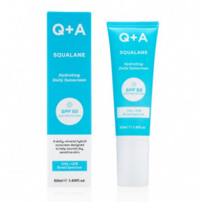Q+A Squalane Hydrating Face Cream SPF50 Mitrinošs sejas saules aizsargkrēms 50ml