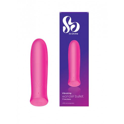 So Divine Rechargeable Wonder Bullet Vibrator Pakraunamas kulkos vibratorius Black