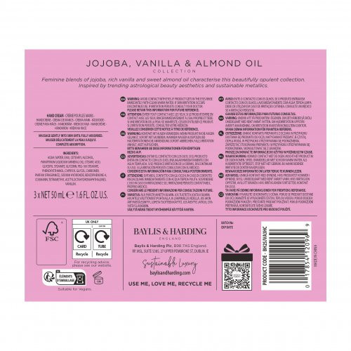 Baylis & Harding Jojoba, Vanilla & Almond Oil Luxury Hand Treats Gift Set Rankų kremo rinkinys