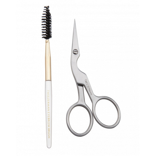Tweezerman Brow Scissors & Brush Antakių žirklučių ir šepetėlio rinkinys