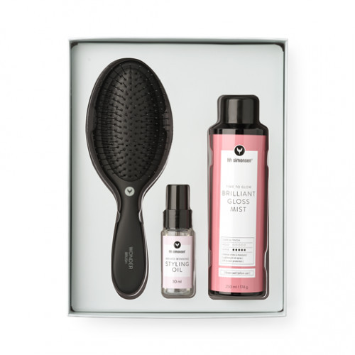 HH Simonsen Time To Glow Brilliant Gloss Mist Hair Gift Set Plaukų priežiūros rinkinys