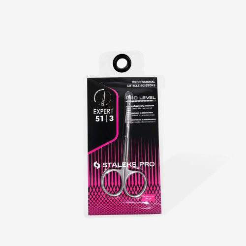Staleks Expert 51 Cuticle Scissors With Hook Profesionalios odelės žirklės su kabliuku Type 3