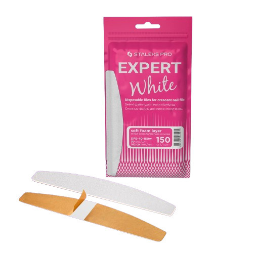 Staleks EXPERT 40 Disposable Files For Crescent Nail File Vienkartinės pusmėnulio formos dildės 30vnt