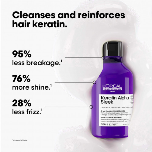L'Oréal Professionnel Keratin Alpha Sleek Shampoo Glotninamasis šampūnas 300ml