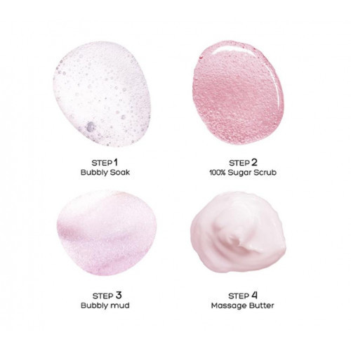 VOESH Pedi In A Box 4in1 Bubbly Spa Raspberry Sorbet Procedūra kojoms Rinkinys
