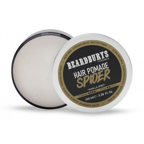 Beardburys Spider Hair Pomade Stiprios fiksacijos pomada kreminės konsistencijos 100ml