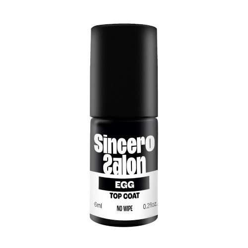 Sincero Salon Top Coat No Wipe Egg Gelinio nagų lako viršutinis sluoksnis 6ml
