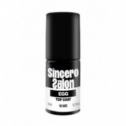 Sincero Salon Top Coat No Wipe Egg Gelinio nagų lako viršutinis sluoksnis 6ml