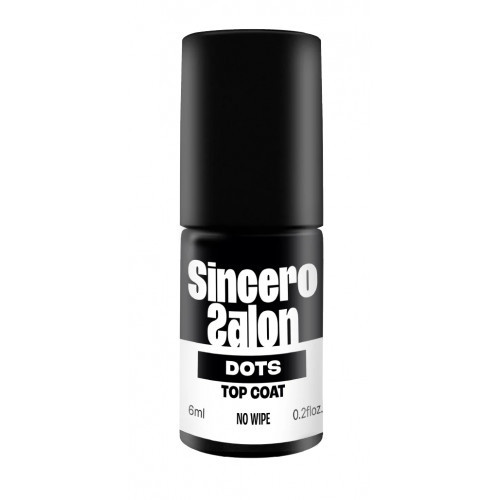 Sincero Salon Top Coat No Wipe Dots Gelinio nagų lako viršutinis sluoksnis 6ml