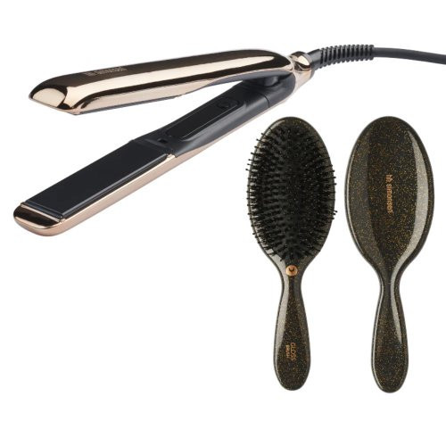 HH Simonsen True Divinity Mk2 Limited Edition Gold Set Plaukų tiesintuvo ir Gloss Brush šepečio rinkinys