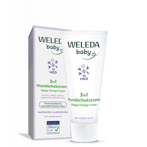 Weleda 3in1 Nappy Change Cream White Mallow Kremas nuo iššutimų su svilarožėmis 3in1 50ml
