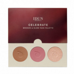 IDUN Minerals Celebrate Bronze & Glow Face Palette Veido modeliavimo paletė 7.6 g.