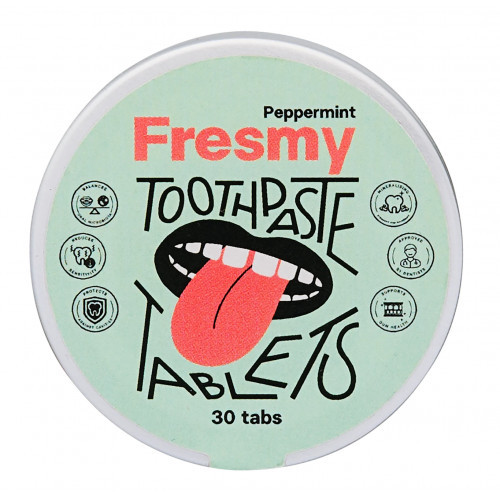 Fresmy Peppermint Toothpaste Tablets Dantų pastos tabletės 30 tabs