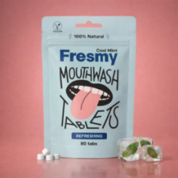 Fresmy Cool Mint Mouthwash Tablets Burnos skalavimo skysčio tabletės 80 tabs
