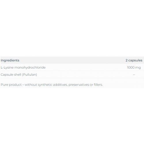 One Nutrition Pure L-Lysine 1000 mg Grynas L-Lizinas 60 kapsulių