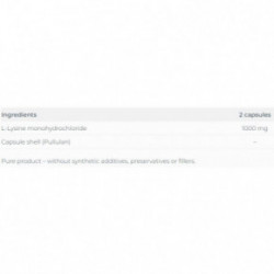 One Nutrition Pure L-Lysine 1000 mg Grynas L-Lizinas 60 kapsulių
