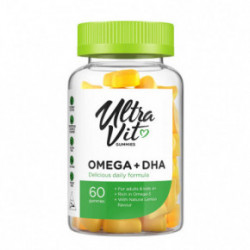 VPLab Nutrition UltraVit Omega + DHA Maisto papildas omega riebalų rūgštys 60 guminukų