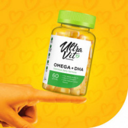 VPLab Nutrition UltraVit Omega + DHA Maisto papildas omega riebalų rūgštys 60 guminukų
