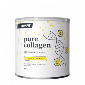 Iconfit Pure Collagen With C Vitamin Hidrolizuotas kolagenas su vitaminu C 300g