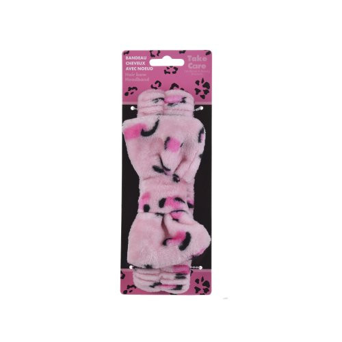 Take Care Hair Bow Headband Vaikiška galvos juosta su kaspinu Pink