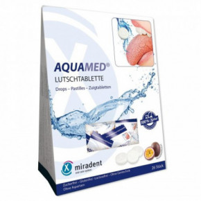 Miradent Aquamed Drops Pastilas sausai mutei ar ksilītu 26 gab.
